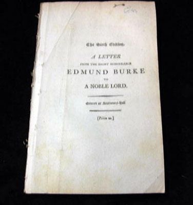 Edmund Burke - Letter from the Right Honourable Edmund Burke to a Noble Lord, on the Attacks made upon Him and his Pension in the House of Lords -  - KHS0057427