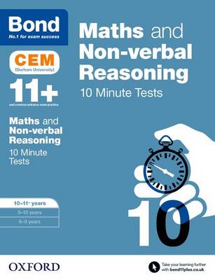 Michellejoy Hughes - Bond 11+: Maths & Non-Verbal Reasoning: CEM 10 Minute Tests: 10-11 Years - 9780192746863 - V9780192746863