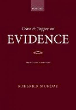 Roderick Munday - Cross & Tapper on Evidence - 9780199668601 - V9780199668601