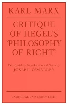 Karl Marx - Critique of Hegel´s ´Philosophy Of Right´ - 9780521292115 - V9780521292115