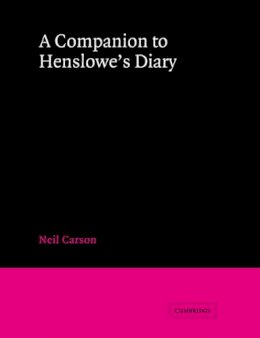 Neil Carson - A Companion to Henslowe´s Diary - 9780521543460 - V9780521543460