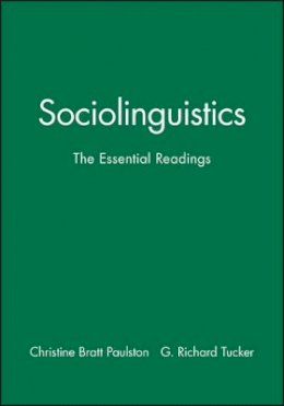 Christine Paulston - Sociolinguistics - 9780631227175 - V9780631227175