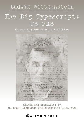 Ludwig Wittgenstein - Big Typescript - 9781118346334 - V9781118346334