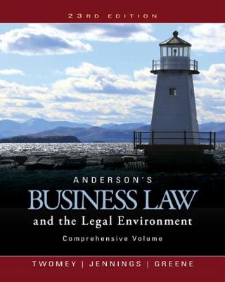 David P. Twomey - Anderson´s Business Law and the Legal Environment, Comprehensive Volume - 9781305575080 - V9781305575080