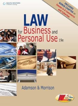 John Adamson - Law for Business and Personal Use, Copyright Update, 19th Student Edition - 9781305653009 - V9781305653009