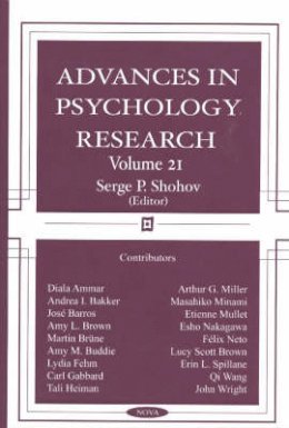 Serge Shohov - Advances in Psychology Research - 9781590336519 - V9781590336519