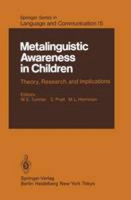 J. Bowey - Metalinguistic Awareness in Children - 9783642691157 - V9783642691157