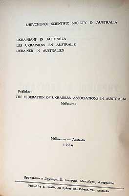  - Ukranians in Australia -  - KCK0001982