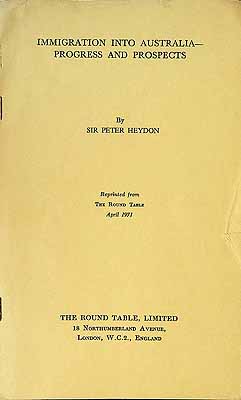 Heydon Peter - Immigration into Australia-Progress and prospects -  - KCK0002060