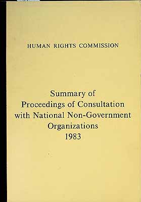  - Human Rights Commission Summary of Proceedings of consultation with National Non-government Organizations 1983 -  - KCK0002582