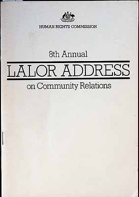  - Human Rights Commission 8th Annual Lalor address on Commumity Relations -  - KCK0002586