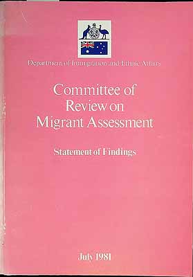  - Committee of Review of Migrant Assedssment statement of Findings -  - KCK0002658