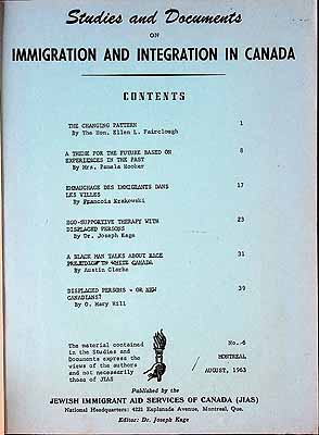 Kage Joseph Editor - Studies and Documents on Immigration and Integration in canada Numbers 6 to 10 bound in one volume -  - KCK0002666