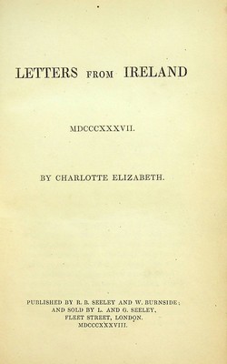 Charlotte Elizabeth - Letters from Ireland 1837 -  - KEX0243671