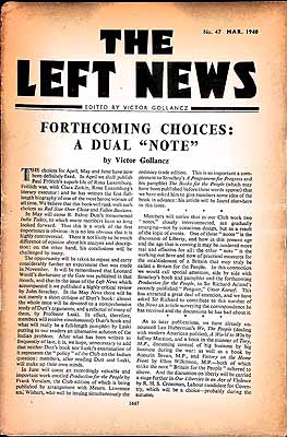 Victor Gollancz Editor - The Left News No. 47 Mar. 1940 -  - KEX0304266