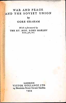 Gore Graham - War and peace and the soviet union -  - KEX0304706