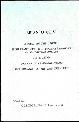 Brian O Cuiv - A Poem of the I Neill and four other articles -  - KEX0305147