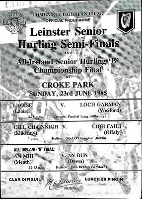  - An Mhi V An Dun All Ireland 'B' Final Croke Park 23rd June 1985. Official Programme -  - KEX0307555