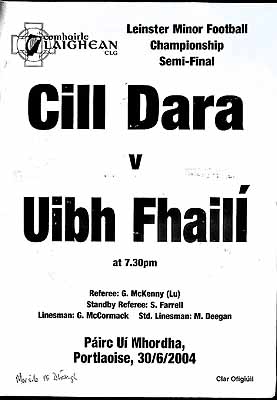  - Cill Dara V UibhFhaili Pairc Ui Mhordha 20/06/04 Offical programme -  - KEX0308151