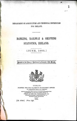 T.p.gill - Banking Railway and Shipping Statistics Ireland June and December 1905 -  - KEX0309070