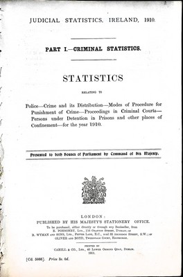  - Judical Statistics Ireland Pasrt 1 Criminal Statistics & Part 2 Civil Statistics -  - KEX0309076
