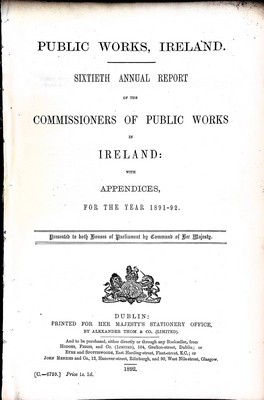  - Sixtieth Annual Report of the Commiaaioners of Public ireland with appendicies foor the Year 1891-92 -  - KEX0309182