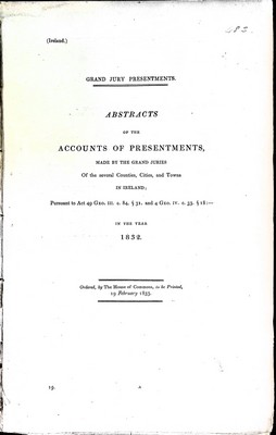  - Abstracts of the Accounts of Presentments made by the Grand Juries of the Several Counties Cities and Towns in Ireland in the year 1836 -  - KEX0309435