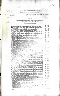  - Account of the Presentments Made by the Grand Juries of the County and City of Limerick in the year 1821 -  - KEX0309455