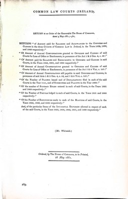 Mr. Whiteside - Common Law Courts Ireland : Returns of the Amounts pais for   Salaries -  - KEX0309472