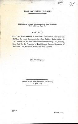 Abstract Of Return Of The Expenseof Each Poor Law Union In Irelandin Each Half Year Of Which The Accounts Have Been Audited - Poor Law Unions ( ireland ) -  - KEX0309476