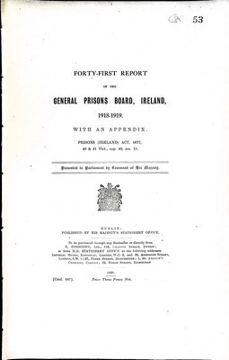  - General Prison Board , Ireland Forty-first Report for 1918-19 -  - KEX0309535