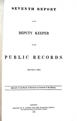  - Public Record. Seventh Report of the Deputy Keeper of Public Records -  - KEX0309578