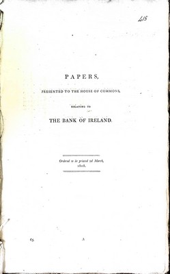  - Papers Presented to the House of Commons relating to the House of Commons including a lst of Directors and subscribers -  - KEX0309586