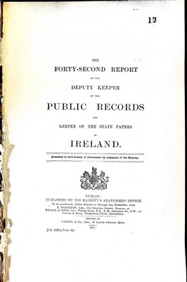  - The Forty-Second  Report of the Deputy Keeper of the Public Records and keeper of the State papers in Ireland -  - KEX0309638