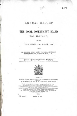  - Annual Report of The Local Government Board for Ireland for the year ended 31st March 1913 -  - KEX0309706