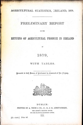  - Agricultural Statistics Ireland 1879: Preliminary Report on the Returns of Agricultural Produce in Ireland in 1879 -  - KEX0309715