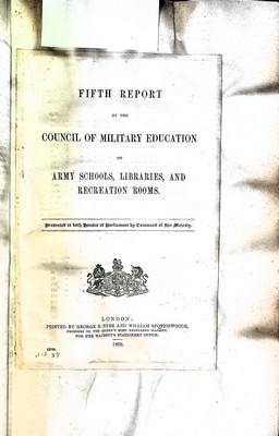  - Fifth Report by the Council of Military Education on Army Schools, Libraries and Recreations Rooms -  - KEX0309745