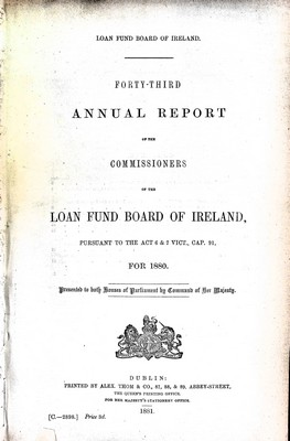  - Loan Fund Board of Ireland Annual Report of the Loan Fund Board of Ireland for 1880 -  - KEX0309763