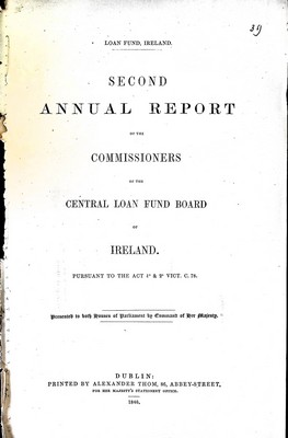  - Loan Fund Ireland: Second Annul Report of the Commissioners of the Central Poan Fund for Ireland -  - KEX0309765