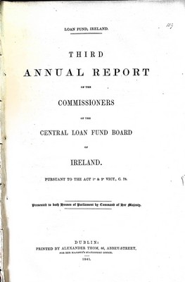  - Third Annual Report of the Commissioners of the Central Loan Fund Board of Ireland -  - KEX0309766