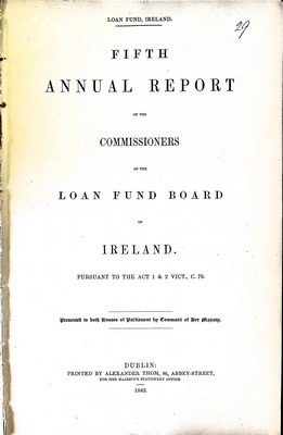  - Fifth Annual Report of the Commissioners of the Loan Fund Board of Ireland -  - KEX0309767