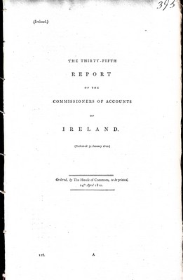  - Public Accounts ( Ireland)Thirty Fifth Report of The Commissioners of Accounts of Ireland ( Presented 31 January 1810 ) -  - KEX0309793