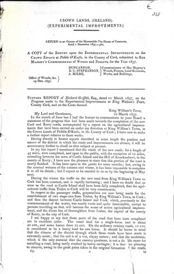 William Smith O Brien - Crown Lands ( Ireland): Report upon the Experimental Improvements on the Crown Estate of Pobble O Keefe in the County of Cork submitted to Her majesty's Commissioners on Woods and Forests for the Year 1837 -  - KEX0309840