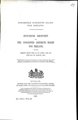  - Congested Districts Board for Ireland : Fourth Report for the period from 1st April 1894 to 31st March 1895 -  - KEX0309914