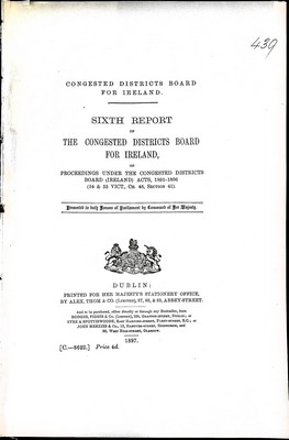  - Congested Districts Board for Ireland Sixth Report of Proceedings under the Congested Districts -  - KEX0309916