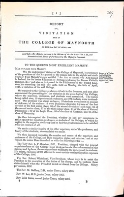  - Report of a visitation held at The College of Maynooth on the 20th day of April 1846. -  - KEX0309951