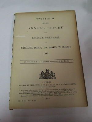  - Register of Marriages, Births and Deaths in Ireland:  Report, 1883 -  - KHS1018794