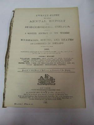  - Register of Marriages, Births and Deaths in Ireland:  Report, 1888 -  - KHS1018798