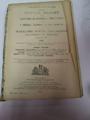  - Register of Marriages, Births and Deaths in Ireland:  Report, 1890 -  - KHS1018800