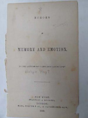 Anon - Echoes of Memory and Emotion -  - KNW0013850